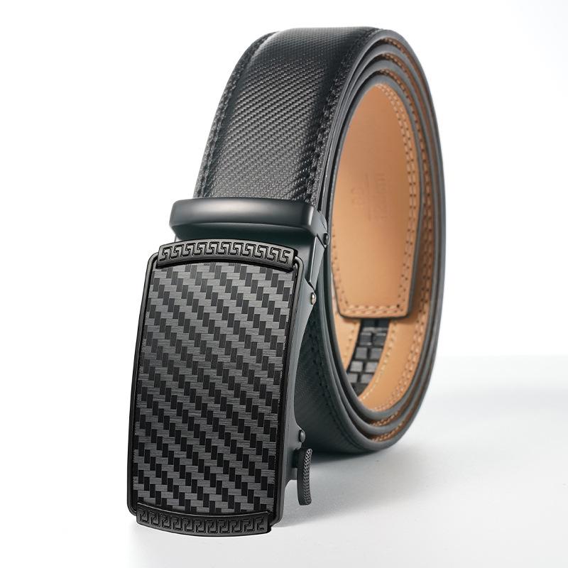 Men's Genuine Leather Automatic Buckle Belt for Business and Casual Wear