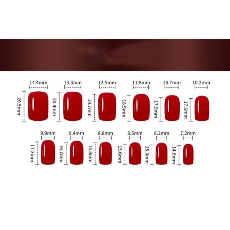 24Pcs Gradient Wine Red Marble Fake Nails Short French Ballet False Nails Press On Nails Medium Full Cover Acrylic Nail Tips