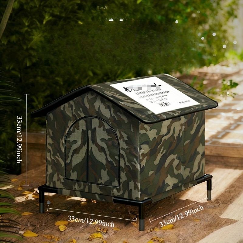 

Outdoor Cat Houses with Shelf Cushions Foil Insulation Summer Cooling Homeless Cat Shelter for Kittens Puppies Cat Bed Cave 33x33x33cm