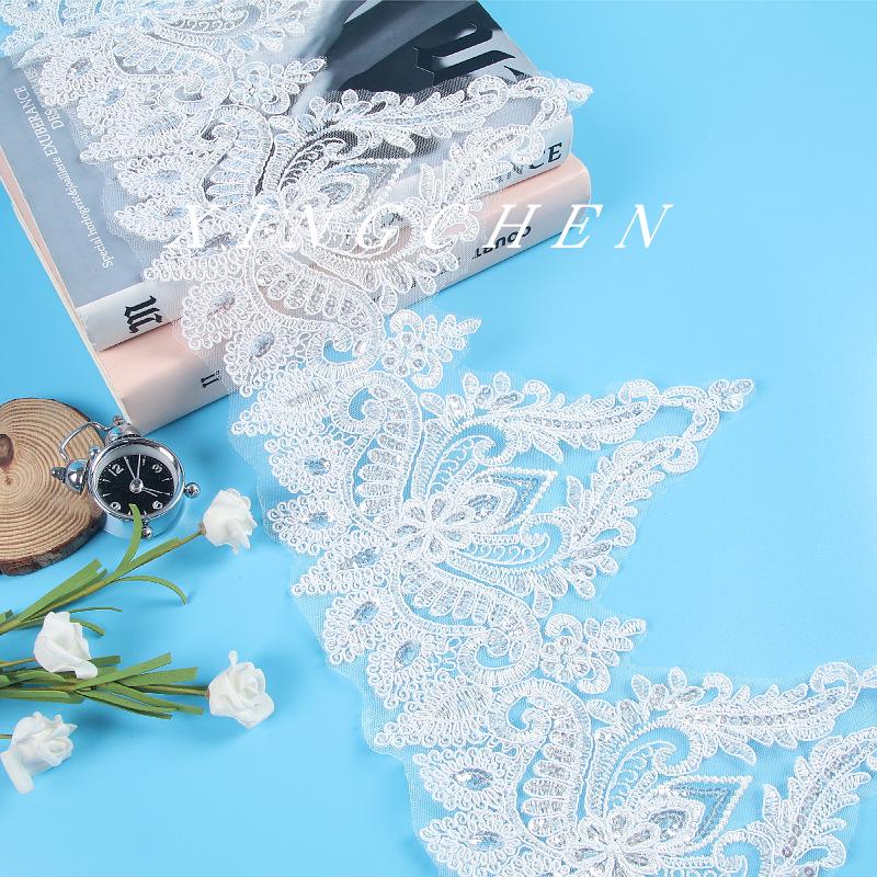 Car Bone Lace Lace Sequins Width 23Cm White Lace Fabric Underwear Women'S Dress Children'S Lace Fabric