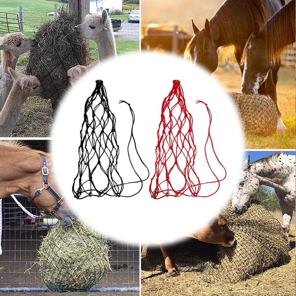 Slow Feed Hay Net Hay Feeder Hay Bag Hay Net Horses Slow Feeder Haynet 36 Inch Length with Holes Hanging Horse Feed Net