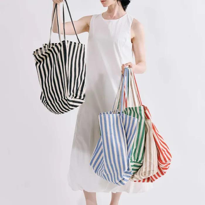 Striped Large Eco Shopper Bag_5 colors