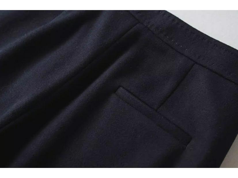 Women's High-Waist Wool Tweed Trousers - Versatile, Thick, Anti-Wrinkle, Drape, Straight Fit for Autumn/Winter