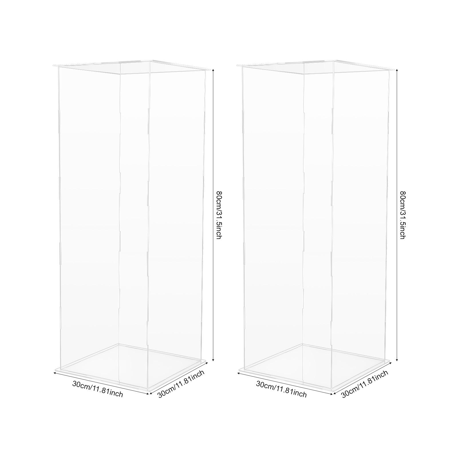 

2 акриловых подставки для цветов, прозрачный куб-витрина 31,5 дюйма, подставка-цветочная башня, для свадеб, дней рождений, грузоподъемность 11,02 фунта чистый