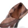 Johnature Women's Boots Genuine Leather Retro Round Toe Thick Soled Side Zipper Mid-calf Boots