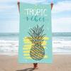 Orange Beach Towel Green Starfish Print Sandproof Bath Towel Summer Vacation Quick Dry Microfiber Blanket for Surfing Seaside