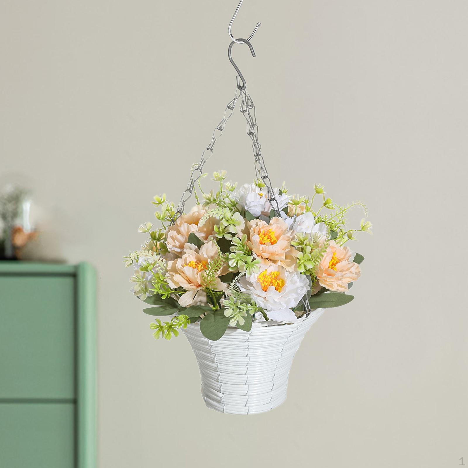 

Искусственные висячие цветы в корзине-цепочке Декор цветочного горшка Цветочная композиция для лета в помещении Style C