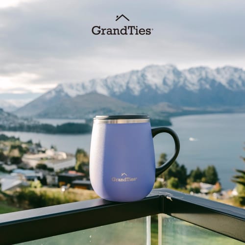 GRANDTIES Premium Vacuum Insulated Mug, 460ml, Available In 19 Colors, with Easy-Open Sliding Lid, Stainless Steel Double-Wall Vacuum Insulation, and