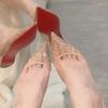 Fashion Summer 2025 Breathable Mesh Rhinestone Flat Shoes, Pointed Sandals, Women'S Soft-Soled Perforated Single Shoes