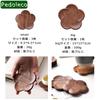 Pedoleco Untersetzer aus Holz, 3-teiliges Set, Pflaumenblütenform, 9,59,51cm, Schwarznuss, Handgefertigt, Stilvolle Teeuntersetzer, Dessertteller, Dick, Wasserdicht,