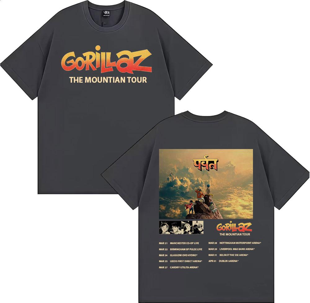 

Gorillaz Band Tour 2026 The Mountian T Shirts Men Women Harajuku Hip Hop Streetwear Tshirt 100 Cotton ONeck Oversized T Shirt M