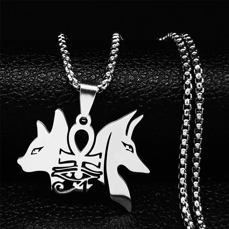 Ägyptischer Skarabäus Auge des Ra Horus Halskette Edelstahl Gold Ankh Schlüssel des Lebens Schmuck Halsband Elegantes Geschenk N2336S01