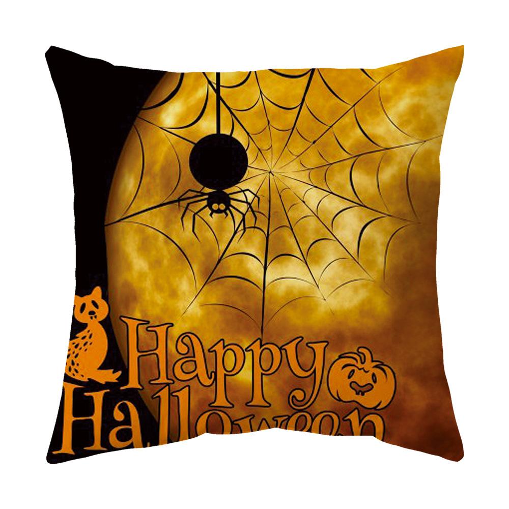 Halloween Cartoon Backrest Sofa Pillow Case Pillow Case Decoration Peach Skin Pillow Cushion Nordic Living Room