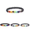 Natural Volcanic Stone Bracelet Colorful Energy Beads Wholesale Fashion Jewelry For Men And Women