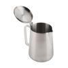 Kaffekopp i rostfritt stål Mugg Mjölkskumningskanna Kannkanna med lock för Latte Kaffe Latte Art(2000ml)