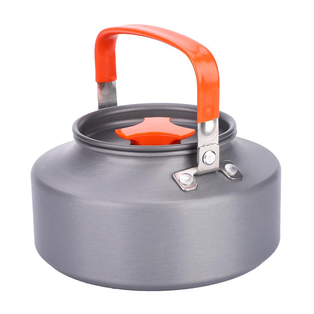 1.1L AluminumTeapot Coffee Tea Pot Kettle for Camping Hiking Kitchen Black Handle