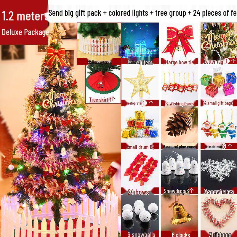 2025 White Flocked Snowy Christmas Tree Set with DIY Ornaments for Home Living Room