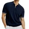 Neuankömmling Herren Sommer Eis-Seide Atmungsaktiv Knitterarm Leicht Business Casual Revers Kurzarm Poloshirt