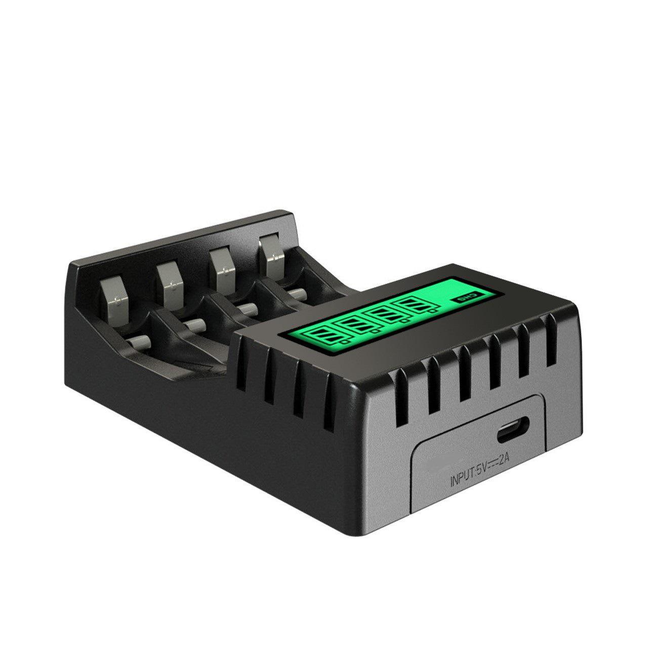 

Универсальное умное зарядное устройство для батареек AA/AAA с четырьмя слотами