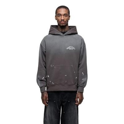 Good For Nothing Mens Abrade Fade Splatter Pull Over Oversized Hoodie