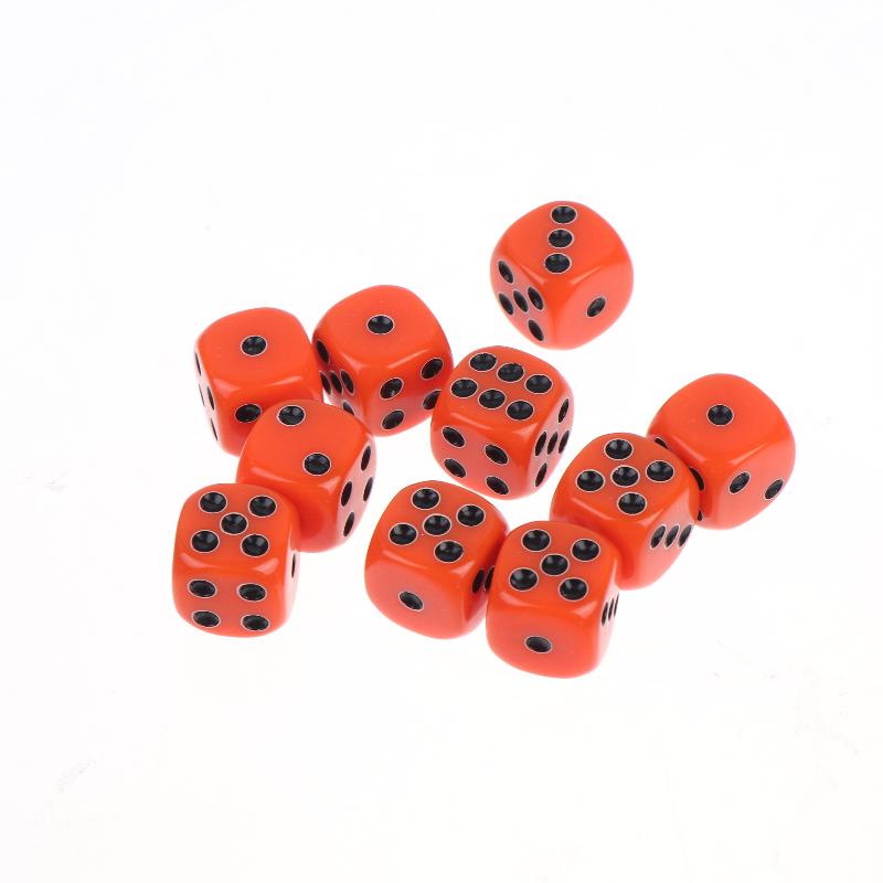 10Pcs Colorful Dice Acrylic Round Corner Cubes Dot Drinking Game Dice Accessories