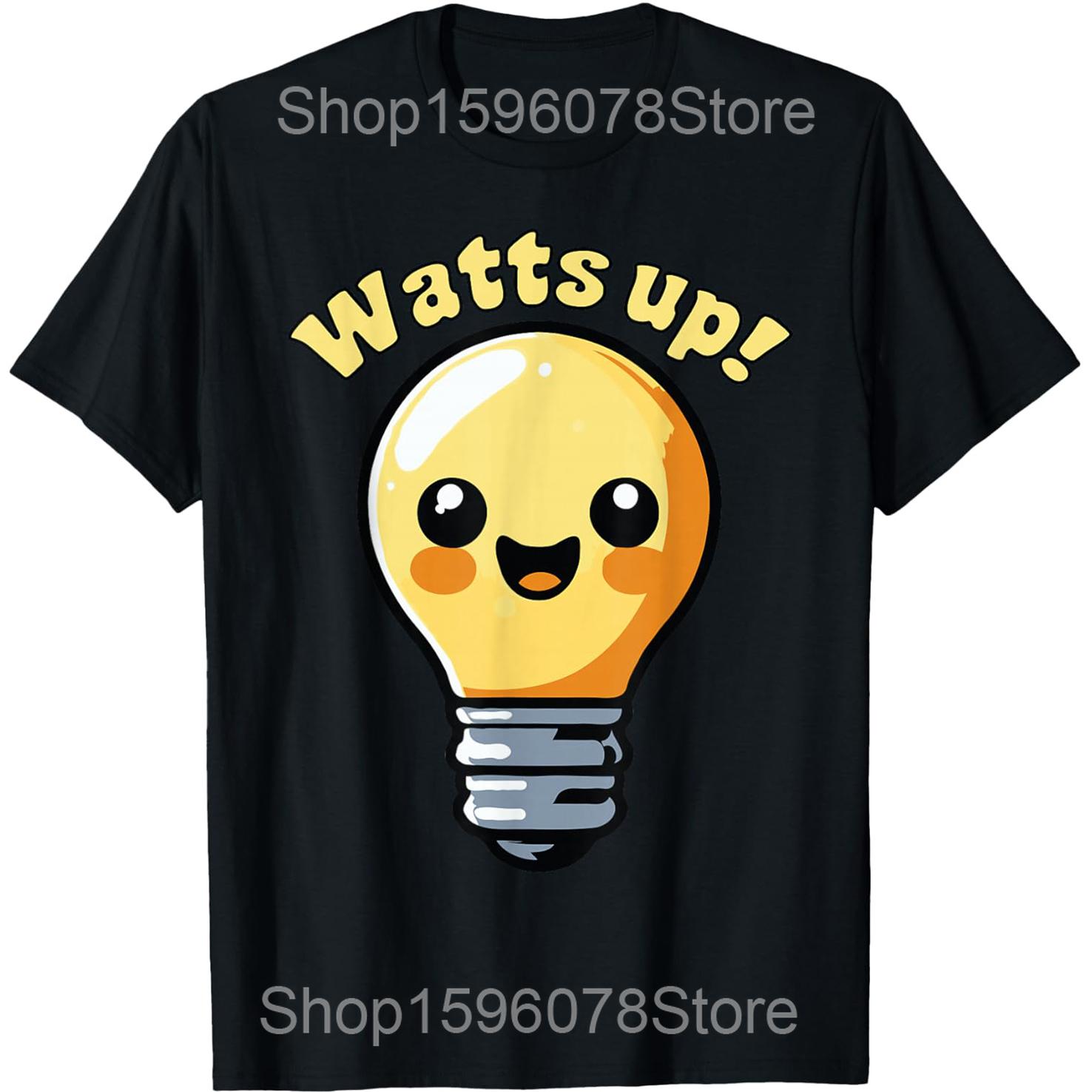 Can I Get A Watt Watt Electrical Contractor T Shirts Unisex Cotton Humor Streetwear Tee Short Sleeve Electrician Unisex Clothing S
