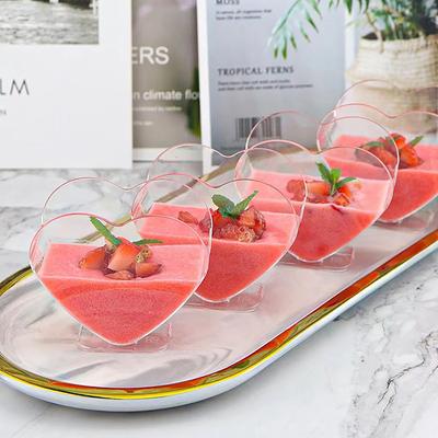 80Ml 20Pcs Thickened Heart Shaped Dessert Bowl Mousse Container Reusable Parfait Appetizer Tasting Serving Cup Party Restaurant
