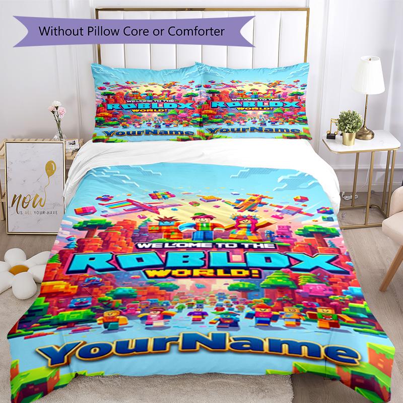 Roblox 428 Customize your name Bedding Set Breathable Duvet Cover with Pillowcases Home Decoration Birthday Gift