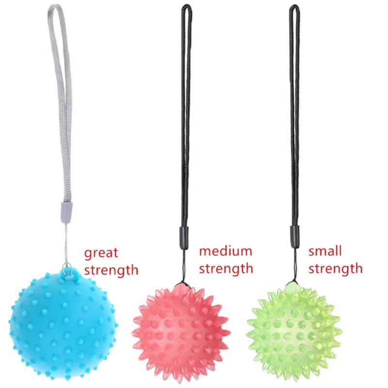 Hand Therapy Stress Ball with Cord, Hand Grip Strength Trainer, Massage Ball, Relief Ball Finger Hand Grip Massage Ball