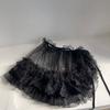 White Black Lolita Short Shawl Lace Mesh Lolita Skirt Versatile French Style Smock  Women