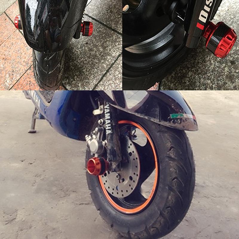 2pcs Universal Motorcycle Frame Slider Aluminum Alloy Front Fork Cup Falling Crush Protector Carbon Fiber for Motorbike Scooter