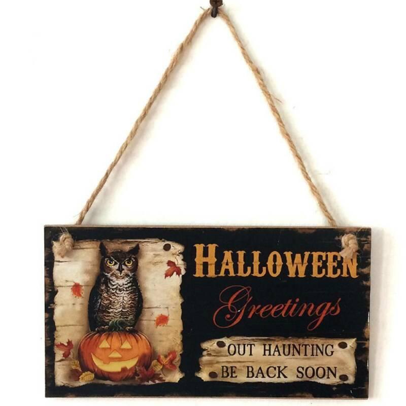 Wooden 10*20cm Halloween Hanging Board Decor Festival  Indoor and Outdoor Perfect Decoration Event Party Supplies
