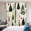 Set Of 2 Flat Printing High Quality Christmas Curtains Cartoon Tree Digital Printed Polyester Drapes Non Fading Festive Curtain Made