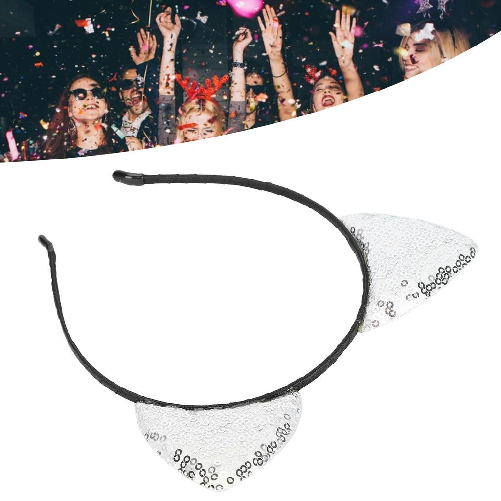 Reversible Sequin Cat Ears Headband Shiny Cat Ear Hair Hoops Women S Kitty Hair Accessories
