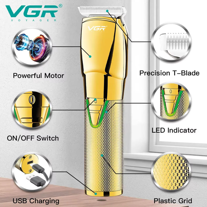 VGR V-903 Men's Universal Metal Hair Clipper Electric Long-lasting Home Oil Head Clipper Salon Professional Electric Hair Clipper Home Razor Shaver