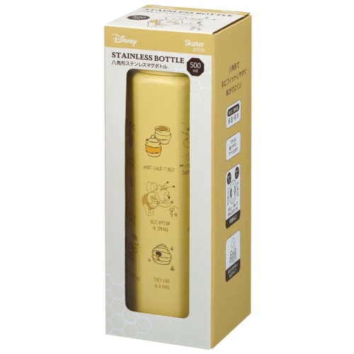 Skater Stainless Steel Mug Bottle 500ml Easy to Hold Octagonal Thermal/Cold Water Bottle Disney Winnie the Pooh STO5-A