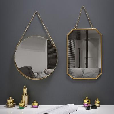 Wrought Iron Nordic Decorative Mirror Metal Chain Ornament Creative Makeup Mirror Single-sided Stable Wall Hanging Mirror Vanity