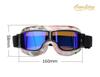 [IronKing] Retro Motorradbrille PC-Linse Mehrzweck Winddicht Sanddicht Antibeschlag UV-Schutz Outdoor Sportbrille T-13 (Blaues Glas)