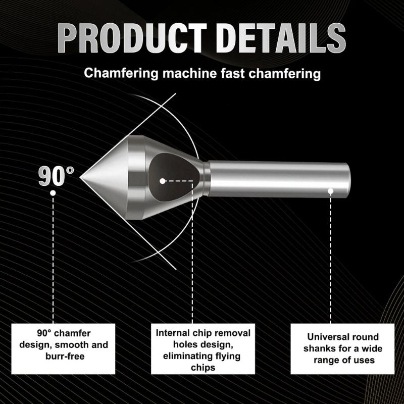 4pcs High Speed Steel Chamfer Tool Drill Bit Coated For Accuracy Countersinking In Metalworking & Carpentry