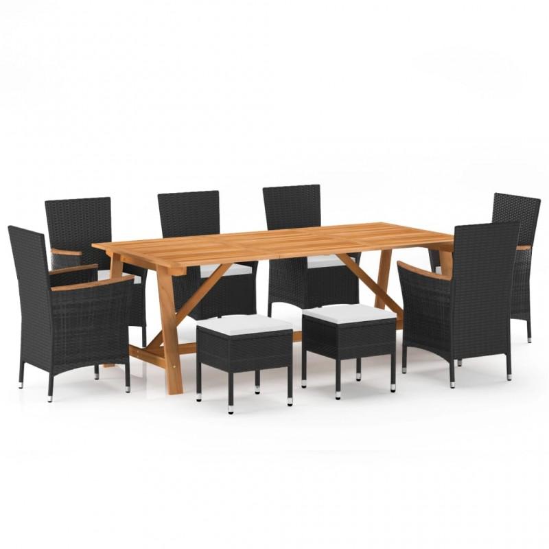 Day and Night - Day and Night Garden Dining Set 9 Pieces Black