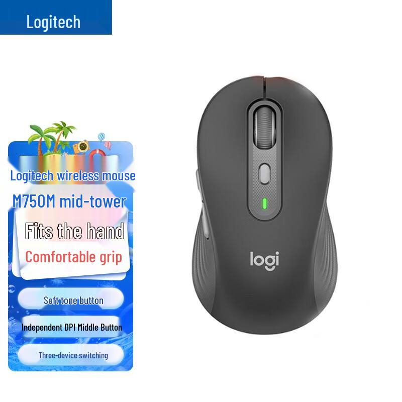 

Logitech M750 Silent Wireless Bluetooth Mouse with Logi Bolt Receiver