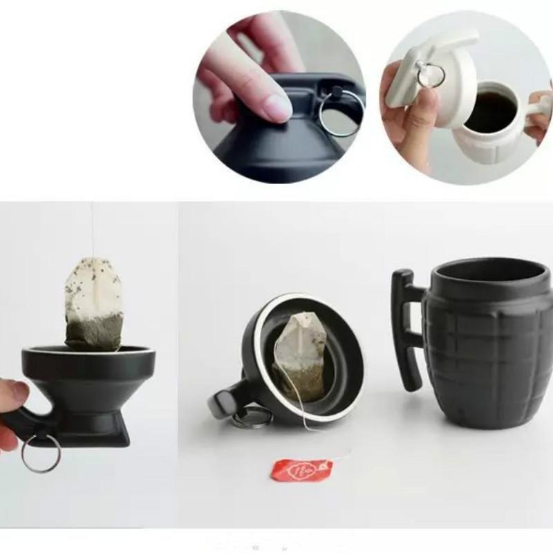 Buy Creative Grenade with Cap Mug Office Grenade Ceramic Coffee Cup Couple  Weird Water Cup at affordable prices  free shipping, real reviews with  photos  Joom