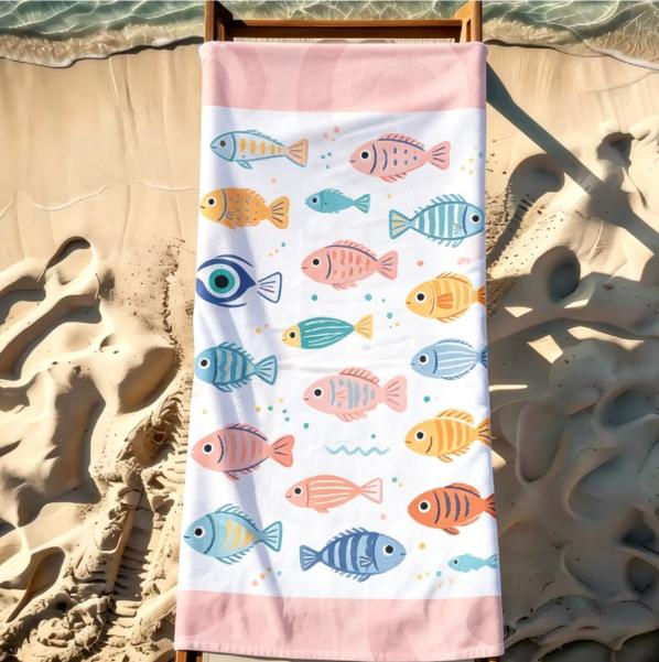 Bohemian Türkisches Böses Auge Symbol Strandtuch, Großes Mikrofaser Sandfreies Schnelltrocknendes Handtuch für den Sommerurlaub Badetuch