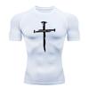 Abbigliamento sportivo da uomo ad asciugatura rapida con stampa a croce 2024, maglia a compressione da running, maglia muscolare atletica, sottogiacca da palestra, top sportivi S-3XL