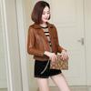 Sheepskin Jacket for Women Spring and Autumn New Style Genuine Leather Jacket Slim Fit Short Casual Motorcycle Jacket