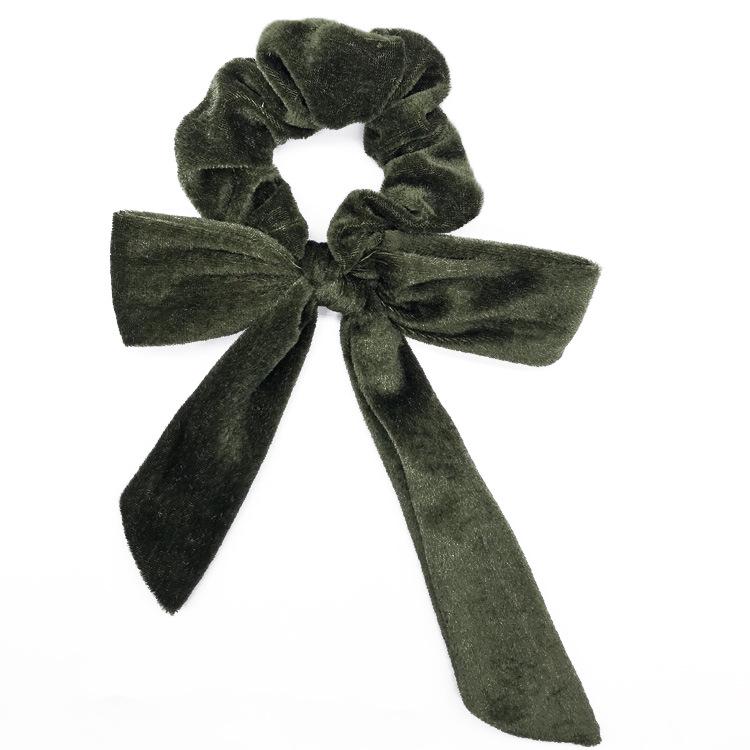 Korean Velvet Bow & Ribbon Swallowtail Scrunchie for Women