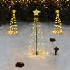 Solar Christmas TreeOutdoor Stand Garden LED Ground Lamp String Saterproof IP65 Star Lantern Decorative Home Decor
