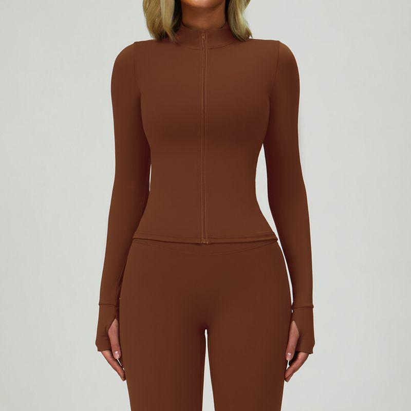 

Гуанчжоу Цзэчуан Одежда ООО. Топ для бега на молнии, облегающий, дышащий, ощущение обнаженности, фитнес-верхняя одежда для тренировок Sandy Brown L