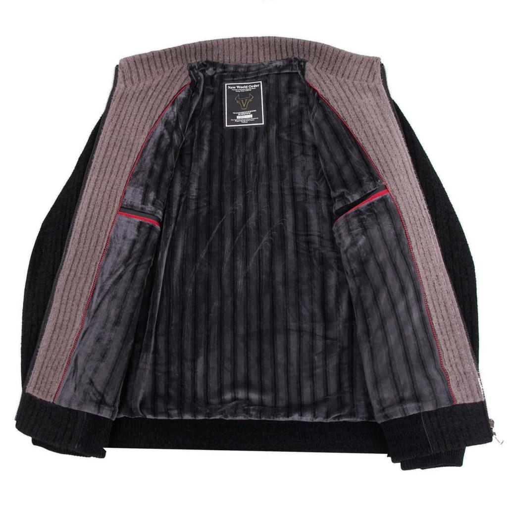 2025 Men's Stand Collar Thickened Velvet Jacket, Winter Woolen Coat