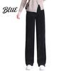 Comfortable Winter Trousers Women Pants Elastic High Waist Straight Wide Leg Velvet Versatile Lining Long Solid Color Loose Fit Casual Wide-leg